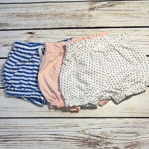 GAP Kids Pink, and White polkadot diaper cover & Primary blue/white stripe 6-12m